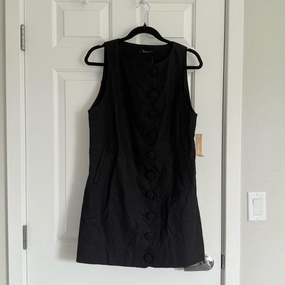 kourt Jasen Linen Blend Mini Dress - Size M - Black - NWT - Picture 7 of 11